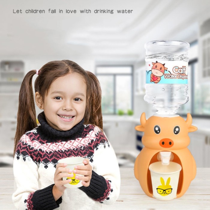 MAINAN ANAK WATER DISPENSER SAPI LUCU COW MONTESORI AIR MANCUR GELAS