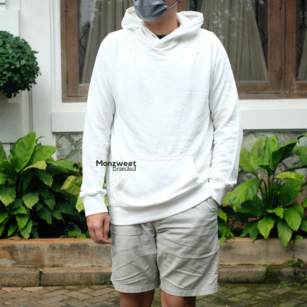 Hoodie Sweater Pria Goodfellow Putih Jaket Jumper Men White