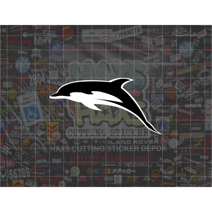 Cutting Sticker Dolphin Sugeng Rahayu Ukuran 8 Cm Untuk Motor Mobil