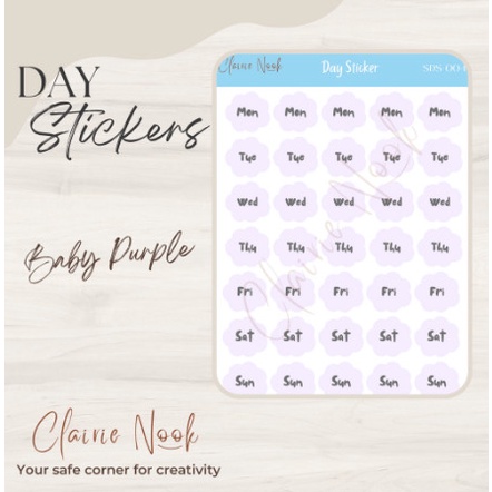 Days Sticker Label Warna / Stiker Warna / Dekorasi Bullet Journal - NUDE