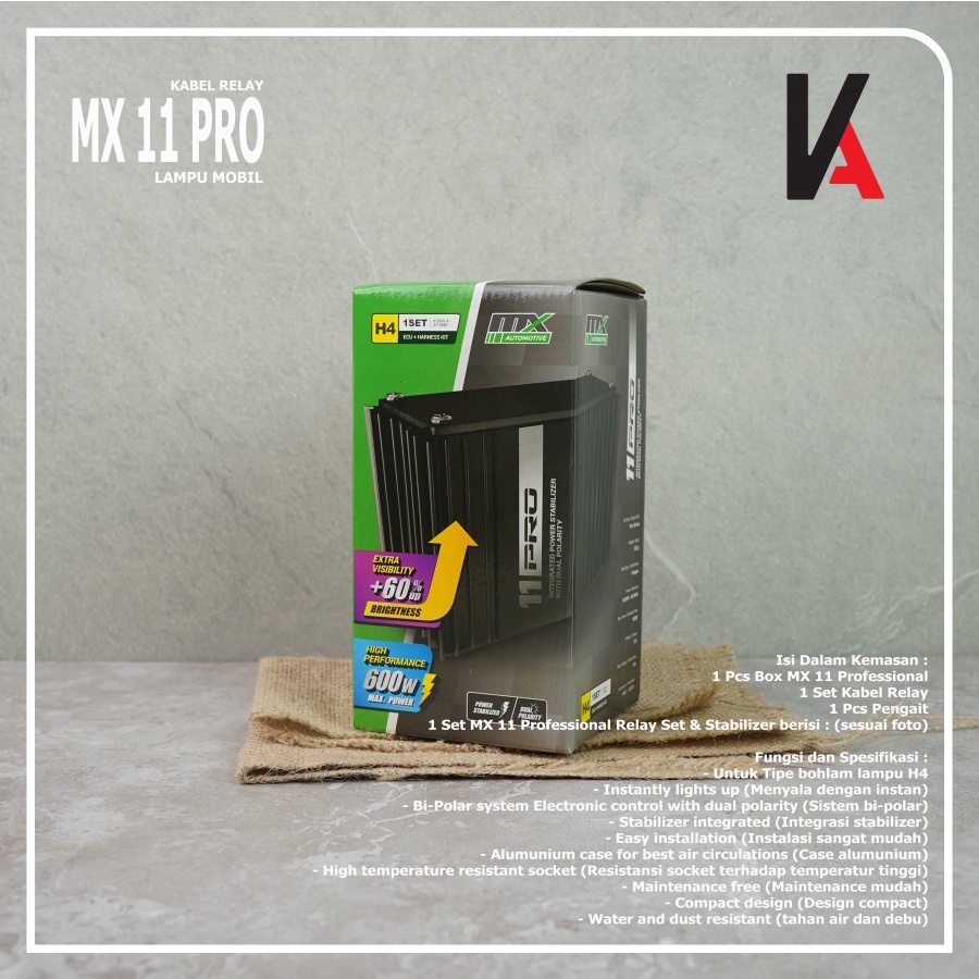 RELAY SET KABEL LAMPU MX 11 PROFESIONAL H4