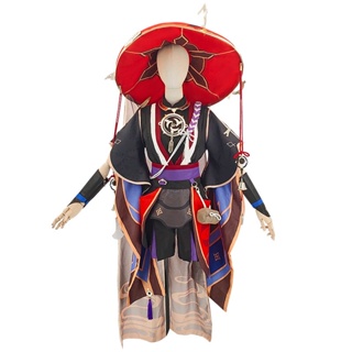 Genshin Impact Scaramouche Full set + Wig Baju Set Costume, Cosplay, Anime, Games
