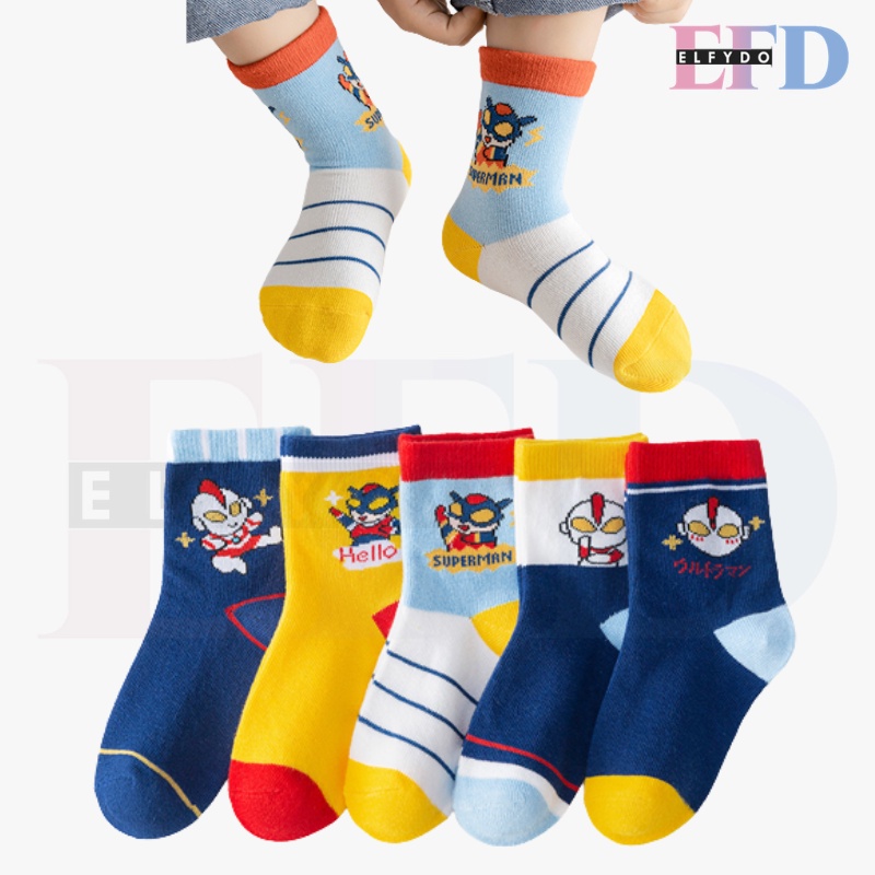 ELFYDO KS29 KAOS KAKI ANAK LAKI LAKI KARAKTER MOTIF ULTRAMAN