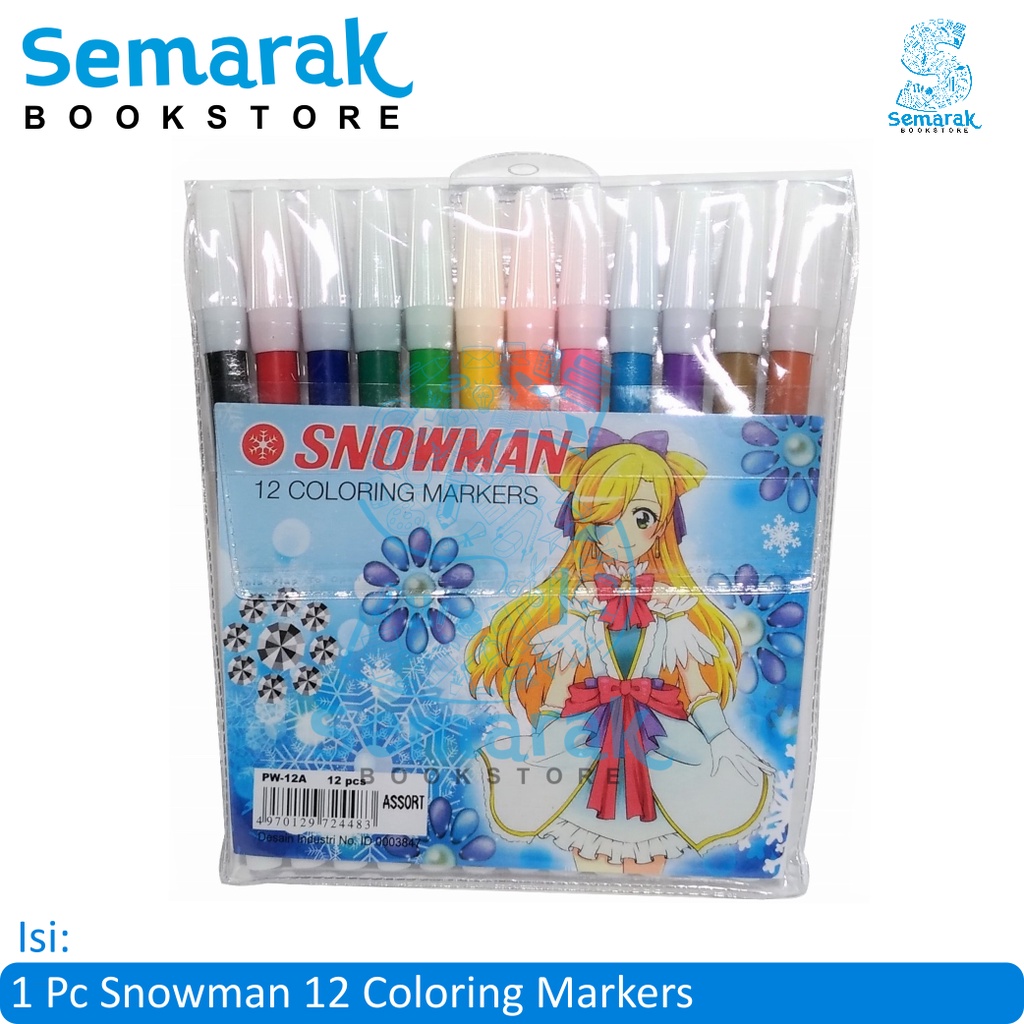 

Snowman Coloring Markers - 12 Warna