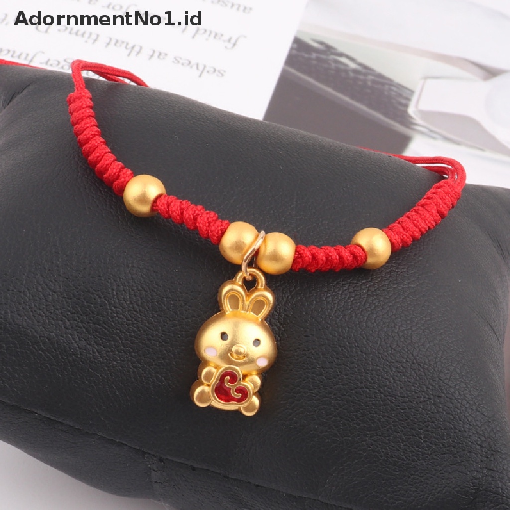 [AdornmentNo1] Liontin Tikus Yang Indah Tali Merah Gelang Keberuntungan Yang Dapat Disesuaikan Untuk Wanita Gadis Hadiah Ulang Tahun Gelang &amp; Gelang [ID]