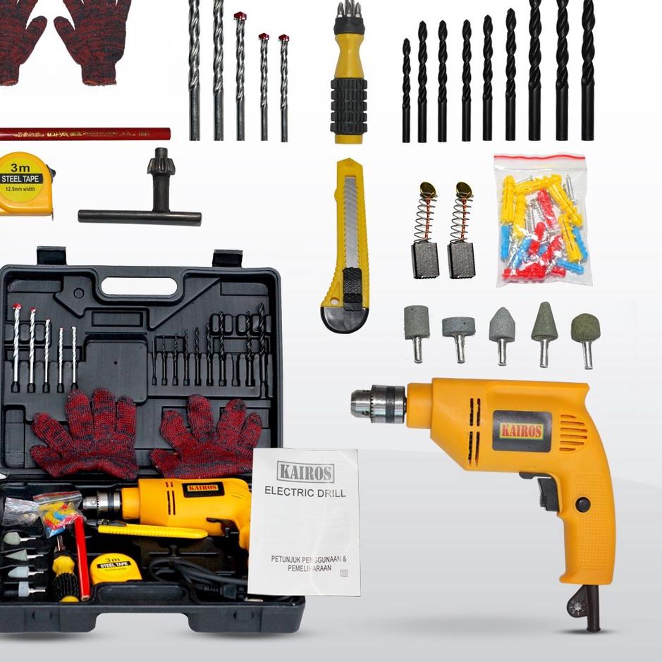Pusat Importir Termurah Mesin Bor Tangan Listrik 10mm set koper murah/set koper mesin bor komplit Ma
