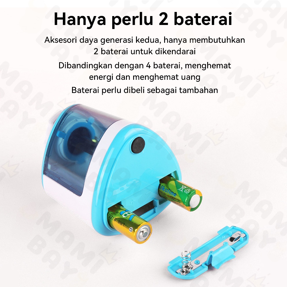 Mamibayi Serutan Pensil Rautan Pensil Elektrik dan Manual Pencil Sharpener