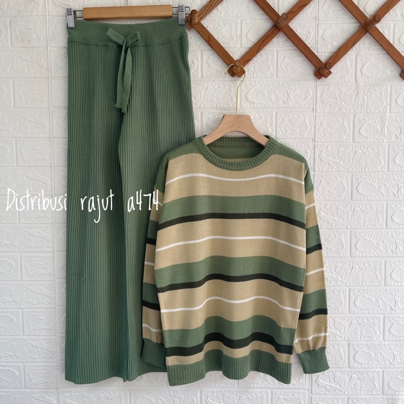 ONESET SWEATER RAJUT MARSAK SETELAN CELANA KULOT