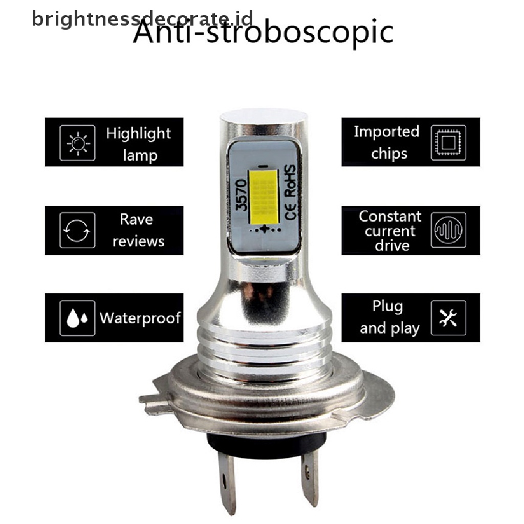 [Birth] H7 Lampu LED Canbus Headlight H7 Bohlam LED Lo Beam 6000K IP 68 CSP 3570chip LED [ID]