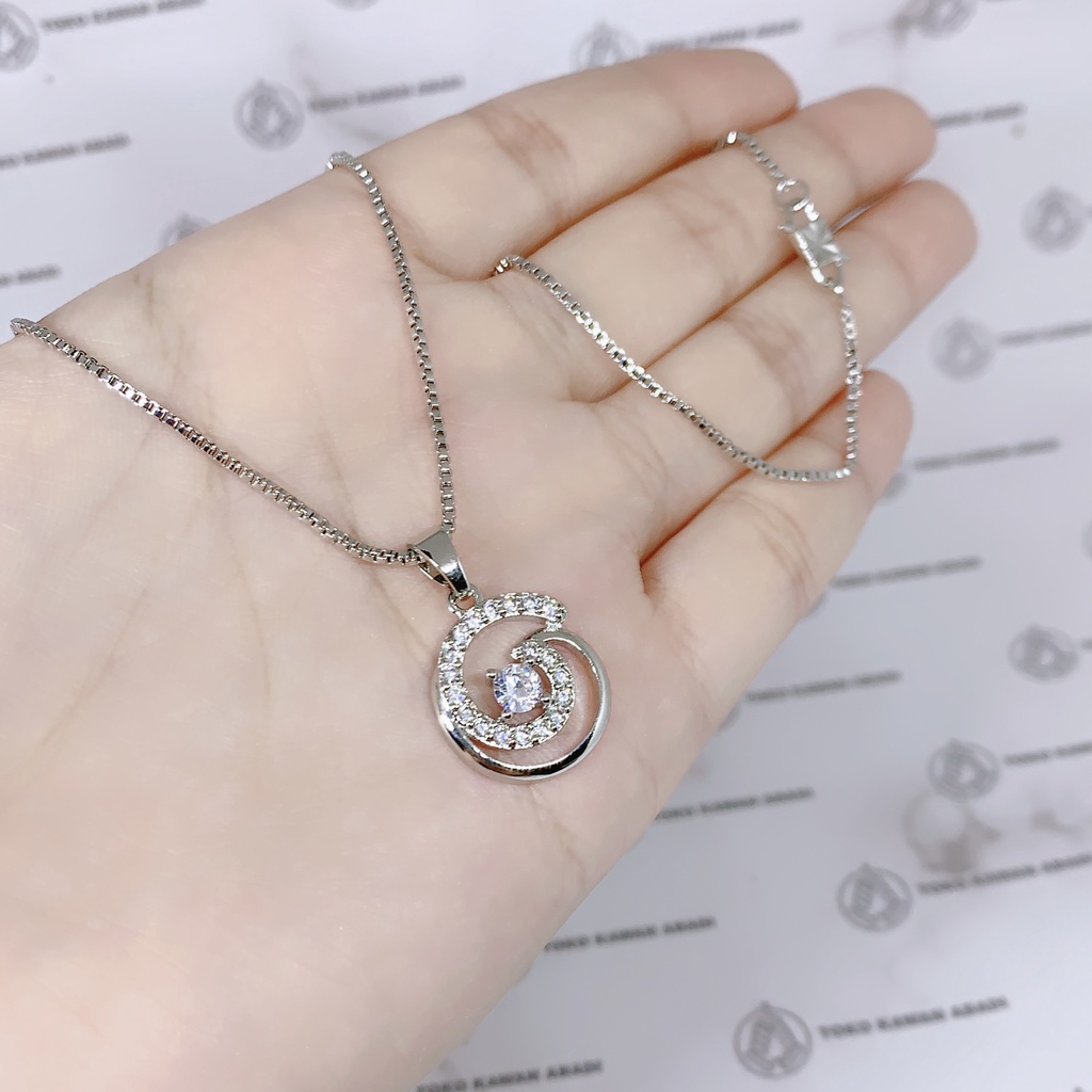 Kalung Xuping Silver Perhiasan Fashion Wanita liontin Permata Unik *56