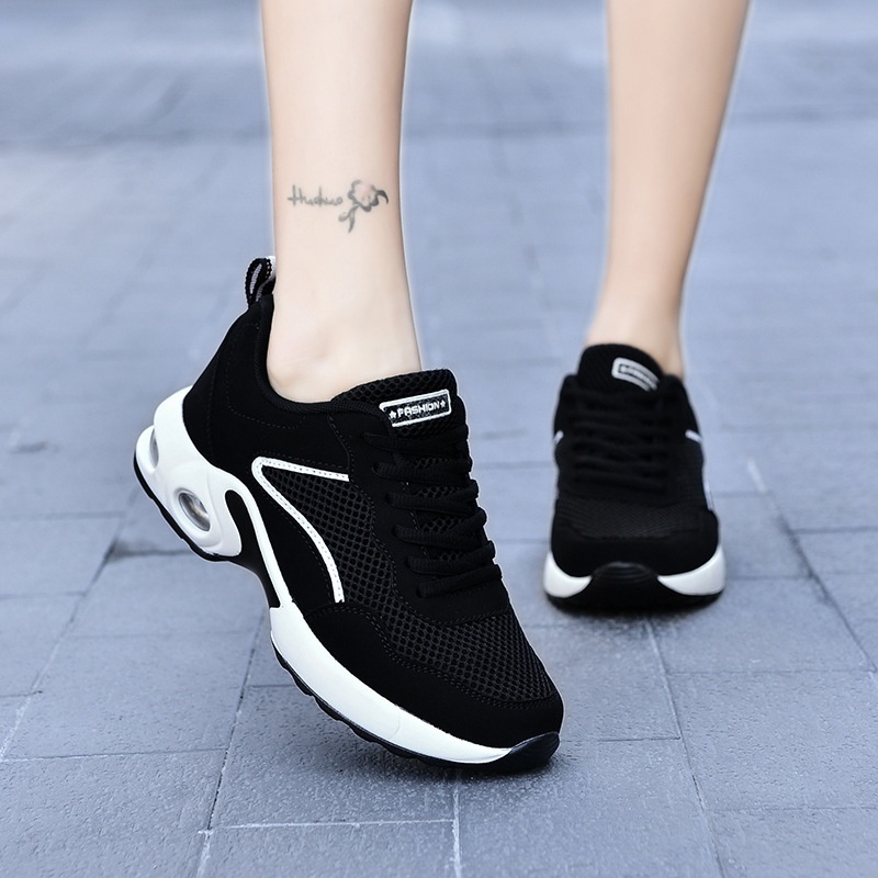 GROSIRTAS LV0209 Sepatu Sneakers Wanita/Sepatu Hitam Running List Import