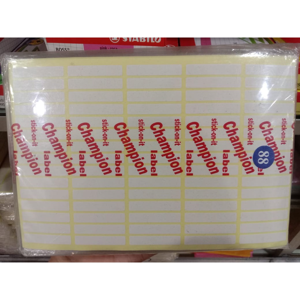

CHAMPION - LABEL HARGA / TEMPAT NAMA UNDANGAN / TIP EX KERTAS 88 POLOS