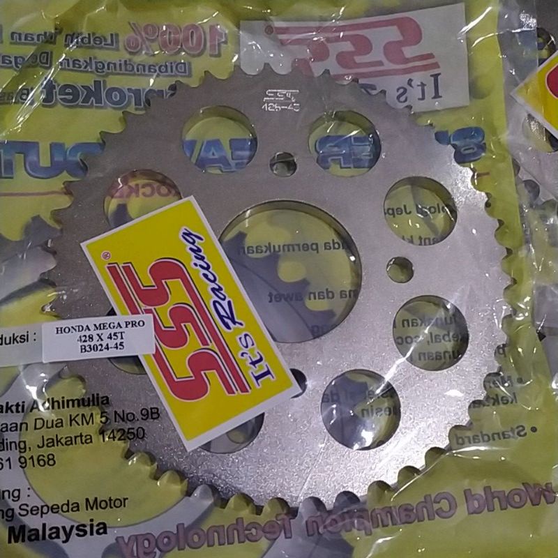 gir belakang SSS 428 x 35 45 46 49 dan 43 steel gold mega pro tiger cb150r cbr 150 sonic GL neotech
