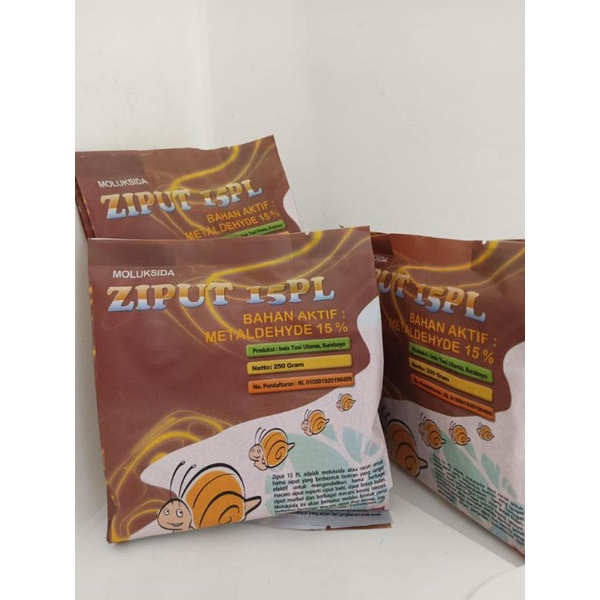 ZIPUT 15PL 250 gram moluksida pembasmi hama siput keong,  siput, siput  keong