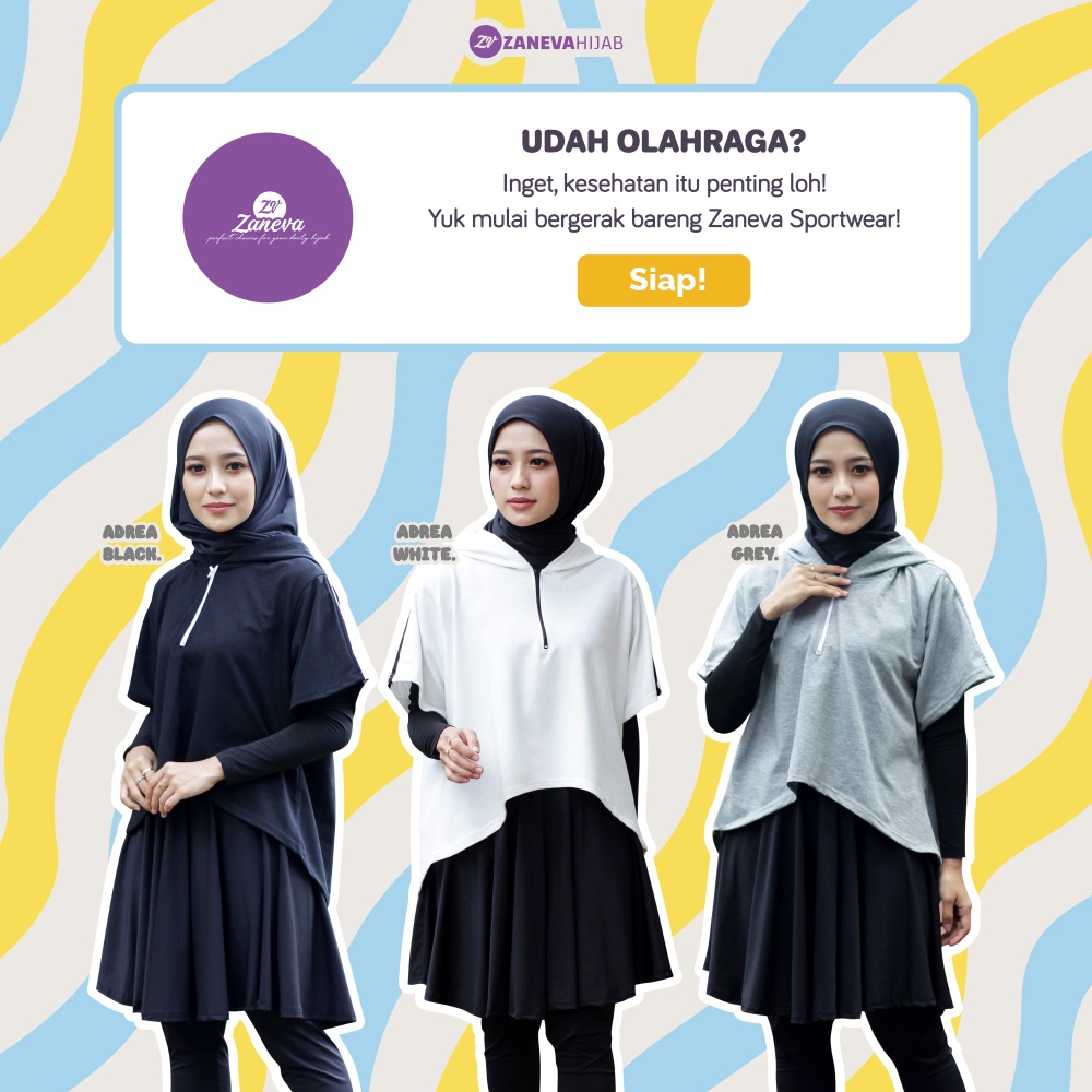 1 Set Hoodie Vest &amp; Legging Rok l Paket Adrea &amp; Goldie l Setelan Olahraga l Sportwear By Zaneva