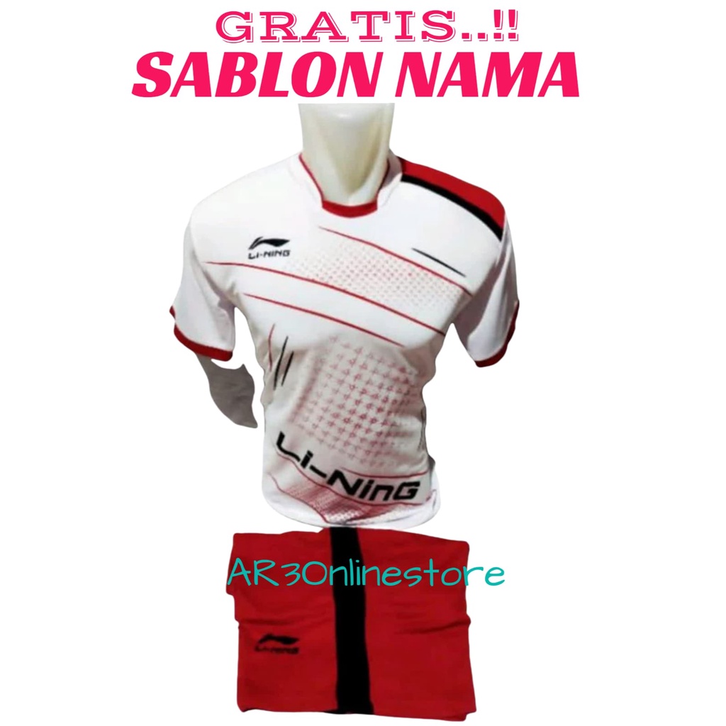 ( FREE SABLON NAMA ) Baju olahraga pria/wanita dewasa kaos badminton bulutangkis tenis voli bola futsal motif terbaru