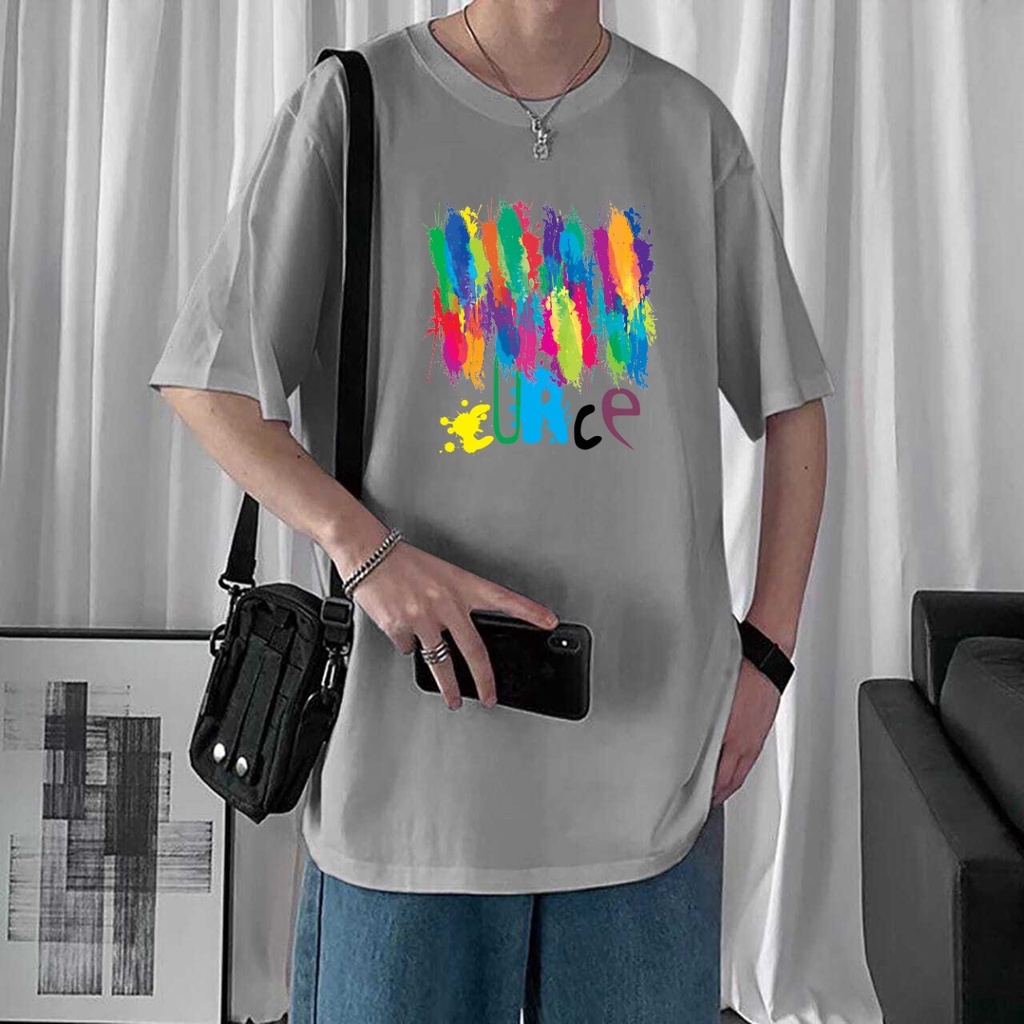 Baju Kaos Oversize Toonz Fashion Pria Paint Lengan Pendek