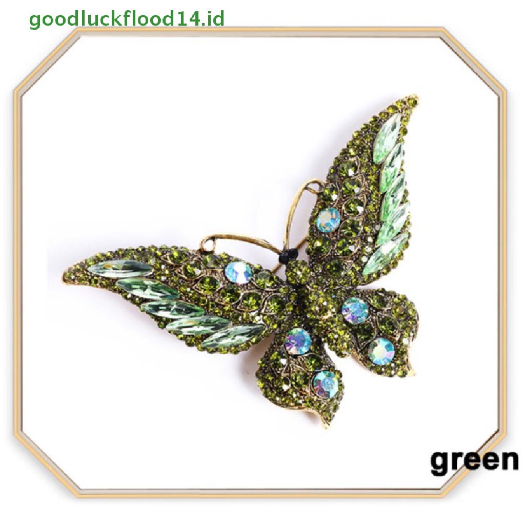 [GOOGFOUR] 1pc Butterfly Brooch Crystal Pin Bros Besar Untuk Wanita Pesta Banquet Pin [TOP]