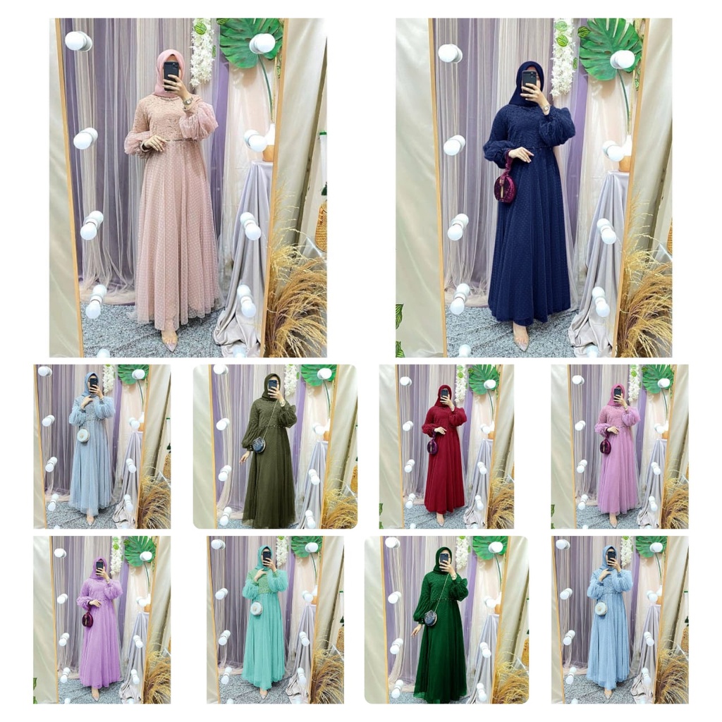 4 UKURAN M L XL XXL MAXY SALSA TILE FASHION PAKAIAN WANITA DRESS GAMIS MAXI GAUN EDHM