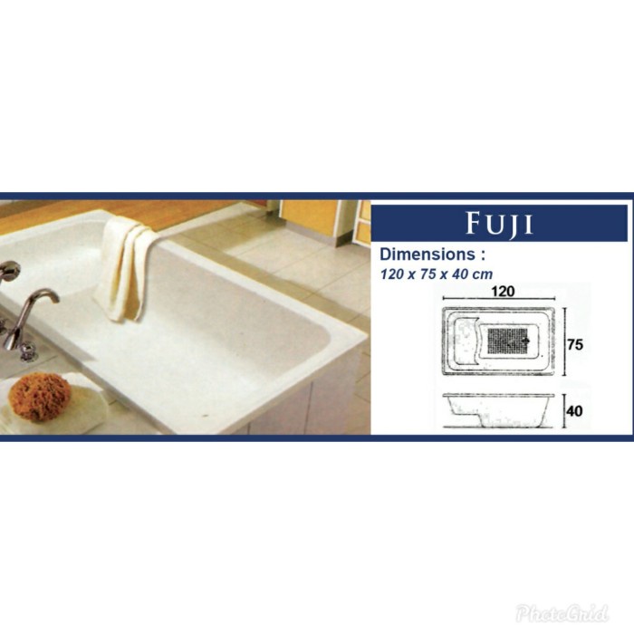 Hub Long Bathtub Fuji Marble 120