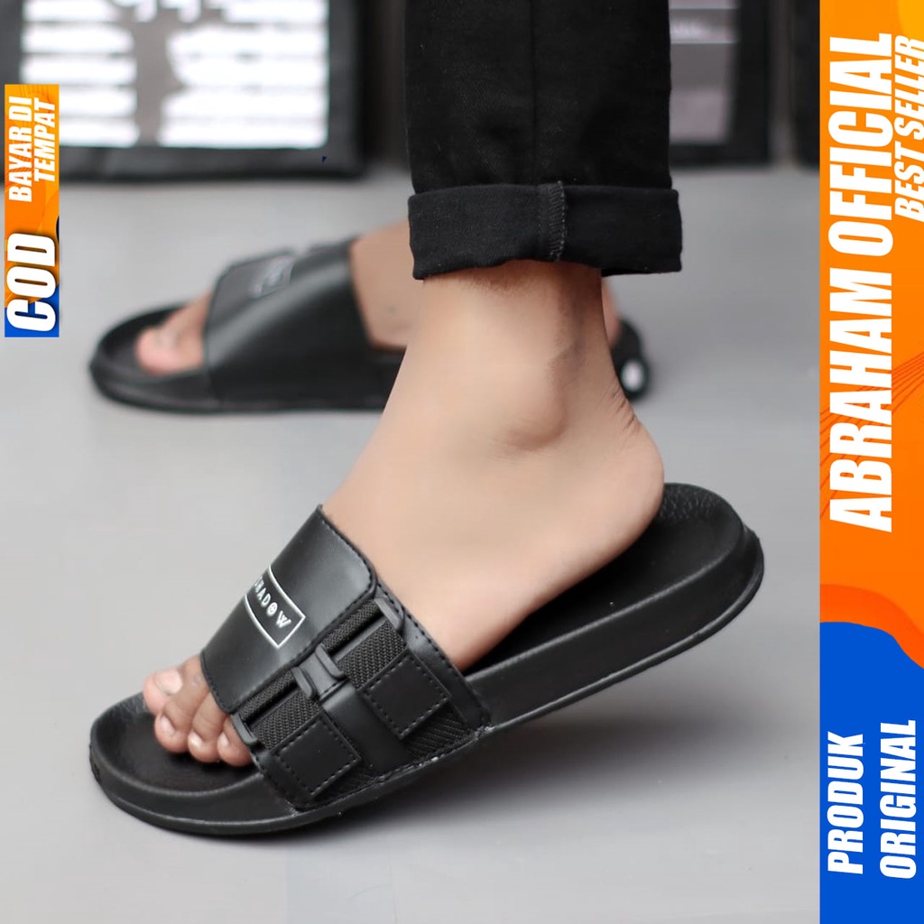 Sandal Slide Slop Pria Sendal Selop Original Distro Abraham Fluk