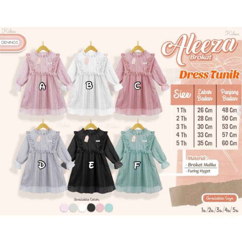 Tunik aleeza brokat malika by deninos / baju brokat anak / baju pesta anak