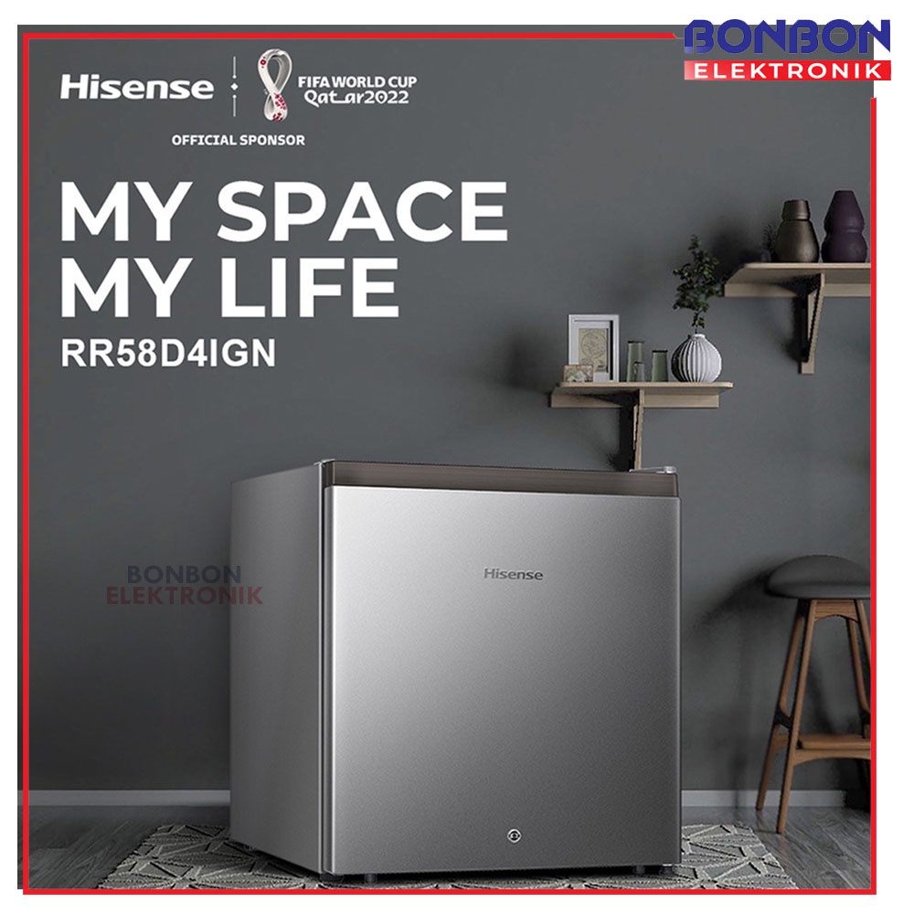 [GOSEND/GRAB] Hisense Kulkas Mini Portable 58L RR58D4IGN Minibar /RR58