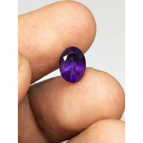 Natural Amethyst 8x6 mm Kecubung Ungu Oval Cutting Berserat Alami Asli