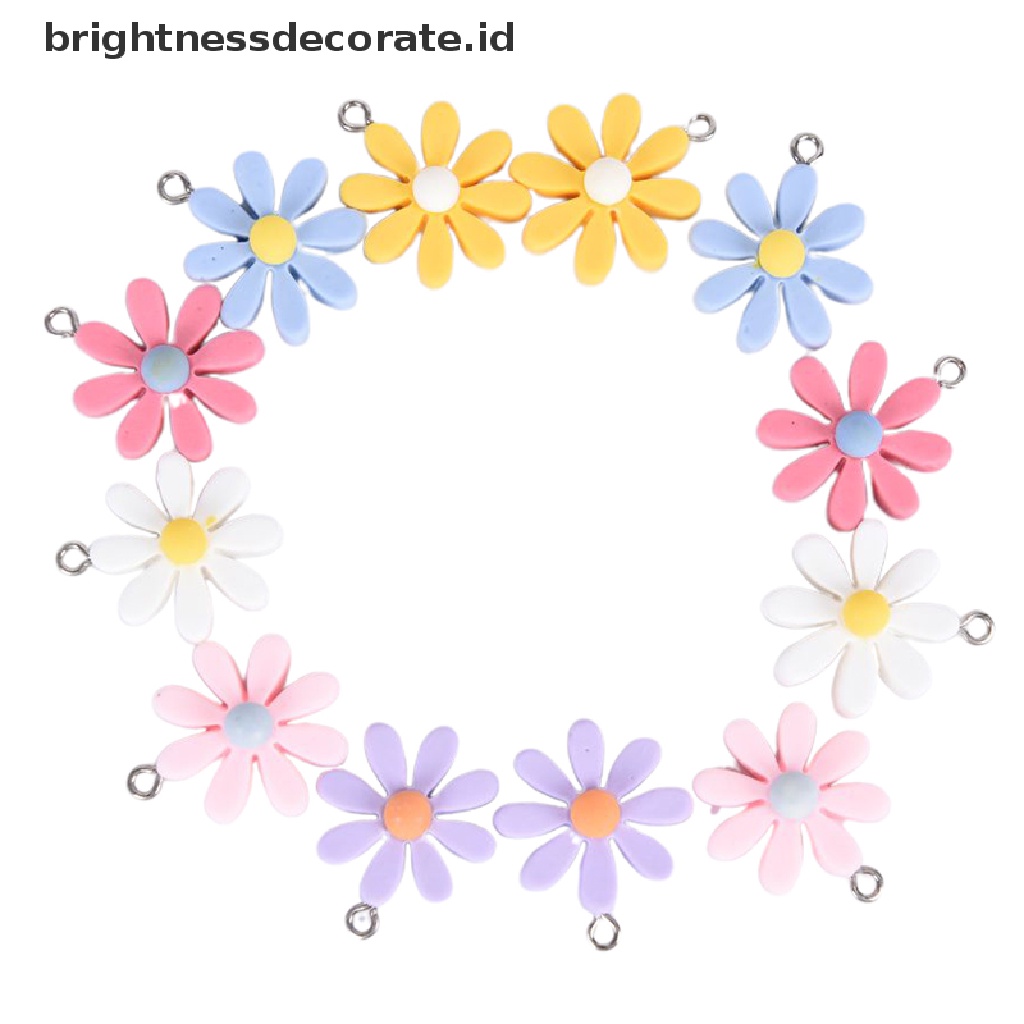 [Birth] 10pcs/set Resin Little Daisy Sun Flower Ch Liontin Membuat Perhiasan DIY Craft [ID]