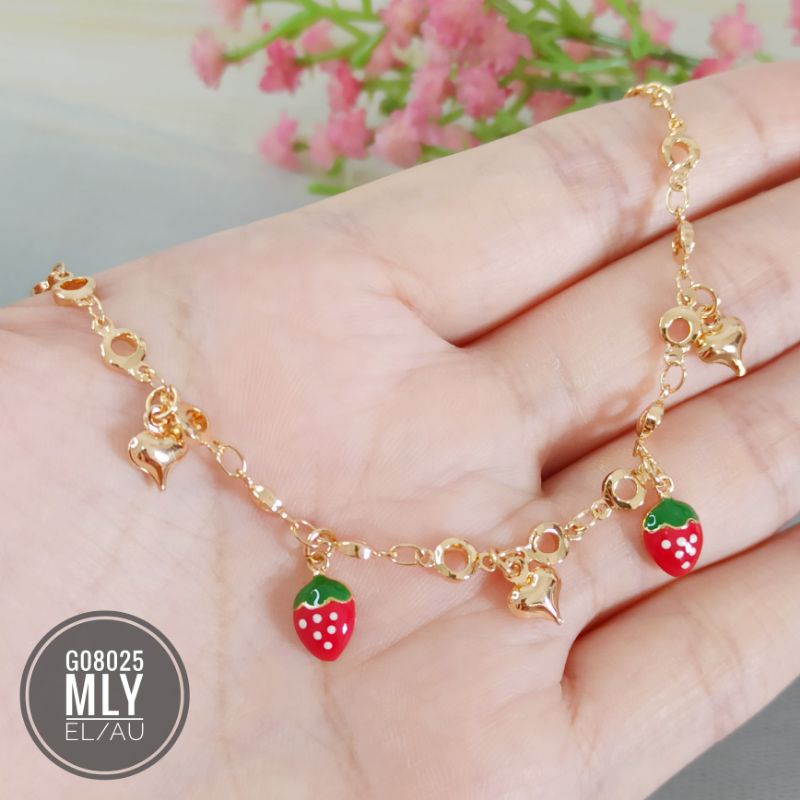 Gelang tangan/kaki anak Meilyn Rantai Strawberry Gold G08025