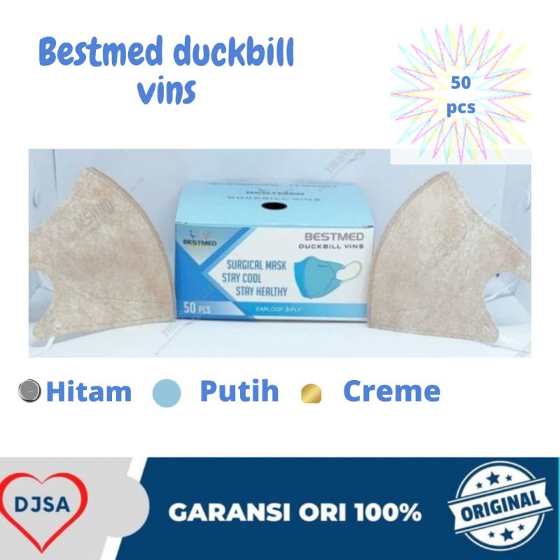 BESTMED DUCKBILL VINS SURGICAL MASK / MASKER MEDIS 50 PCS