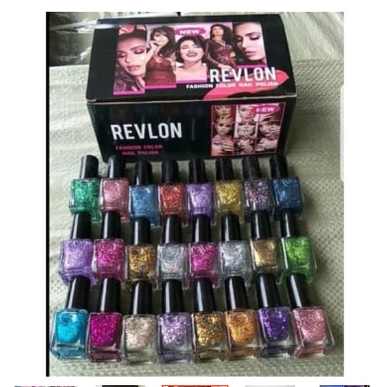 READY Kutek Revlon satuan / HUDA - FASHION COLOR NAIL POLISH - ALL COLORS / NUDE / GLITTER / HITAM