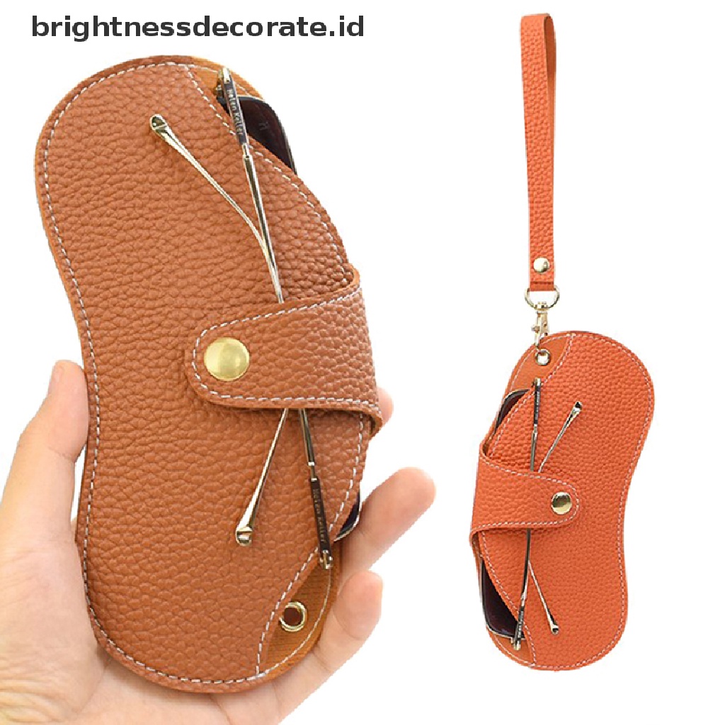 [Birth] Kesederhanaan Baru Snap Glasses Case PU Leather Eye Glasses Container Cover Portable Sunglasses Kotak Penyimpanan Ultra-Tipis Glasses Case [ID]