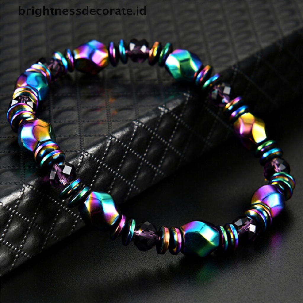 [Birth] Penurunan Berat Badan Multicolor Fashion Gelang Beads Batu Hematite Untuk Kesehatan Terapi [ID]