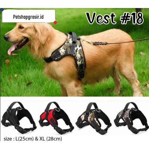 Harness Vest #18 Dog - Rompi Tuntun Anjing Besar Tanpa Tali