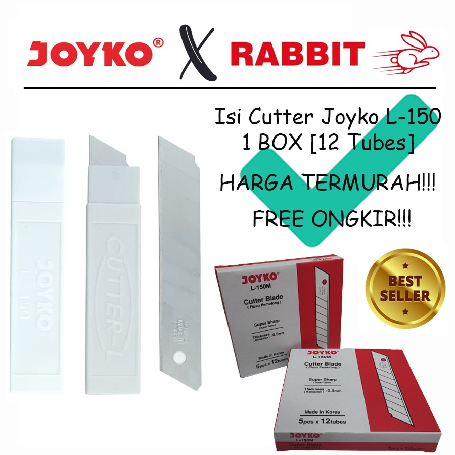 

Cutter Blade Refill Isi Pisau Pemotong Joyko L-150 1 Box 12 Tubes