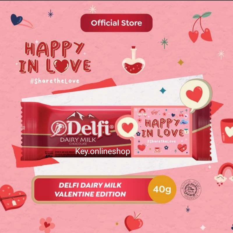 

Coklat Delfi 50gr Cokelat Delfi 50g Edisi Valentine Edition ukuran Sedang Coklat Delfi 40gr 55gr 140gr Valentine Gift Box buket Hampers Hadiah kado wisuda ulang tahun graduation anniversary happy birthday party parsel hantaran pesta buket bunga boneka 40g