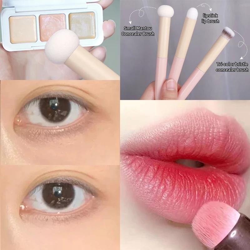 Kuas Make Up Concealer Kepala Jamur Spons Lembut Foundation Brush Lipstik Lip Brush Profesional Basah Kering Digunakan Kontur Wajah Blending Brush Kosmetik Alat Makeup Kecantikan