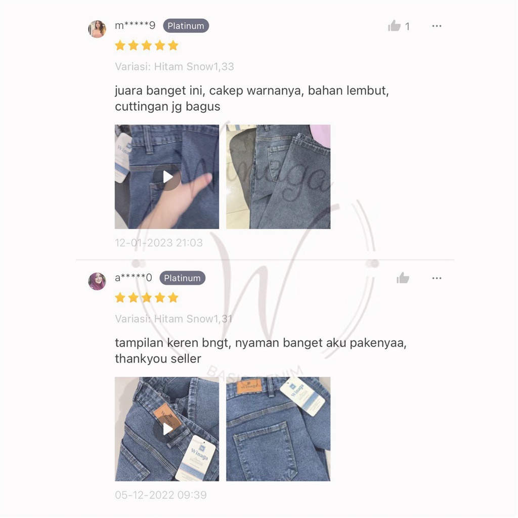 WINAGA- HighWaist Cutbray Jeans Jumbo Panjang Stretch