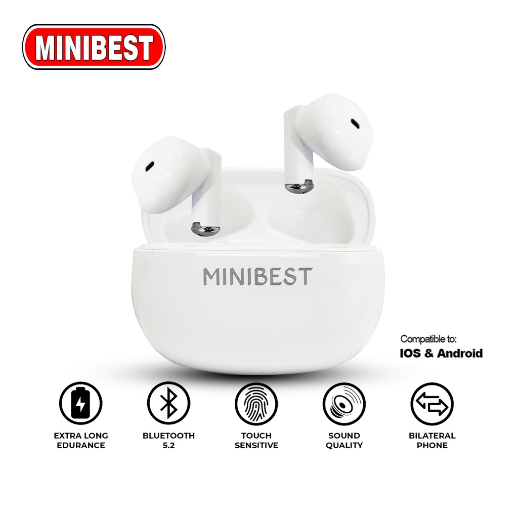 MB MINIBEST TWS Earphone Headset Bluetooth MB-Pro 14S  Stereo Headset In-Ear Extra Bass Version 5.2