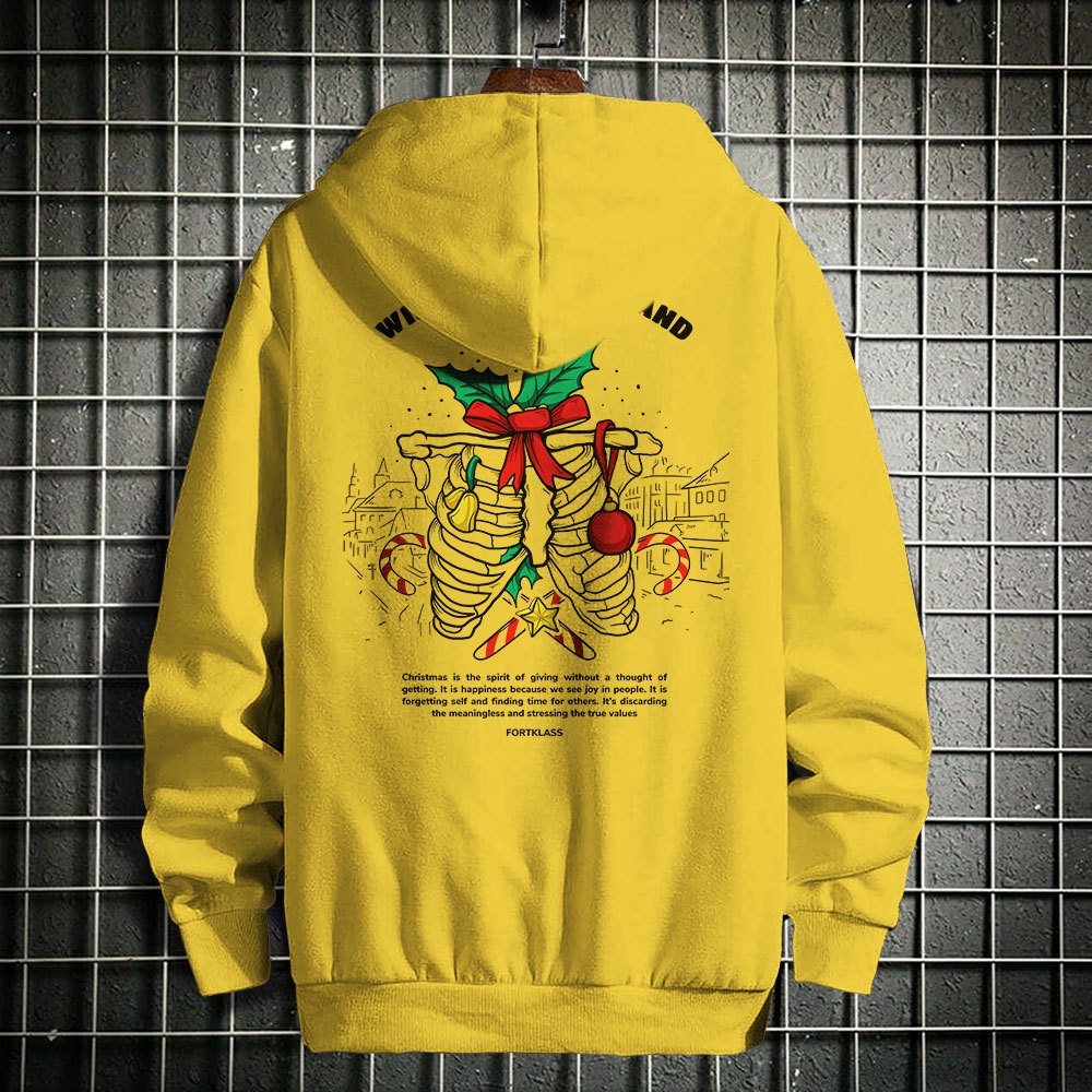 HIPNOP  CHRISTMAS BONE Outerwear Unisex Hoodie Sablon Pria Premium Jaket Pria Jumper Hoodie