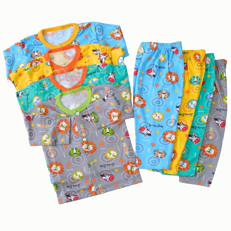 SETELAN PANJANG BAYI/ANAK KANCING DEPAN MOTIF FULL PRINT (YNSR)