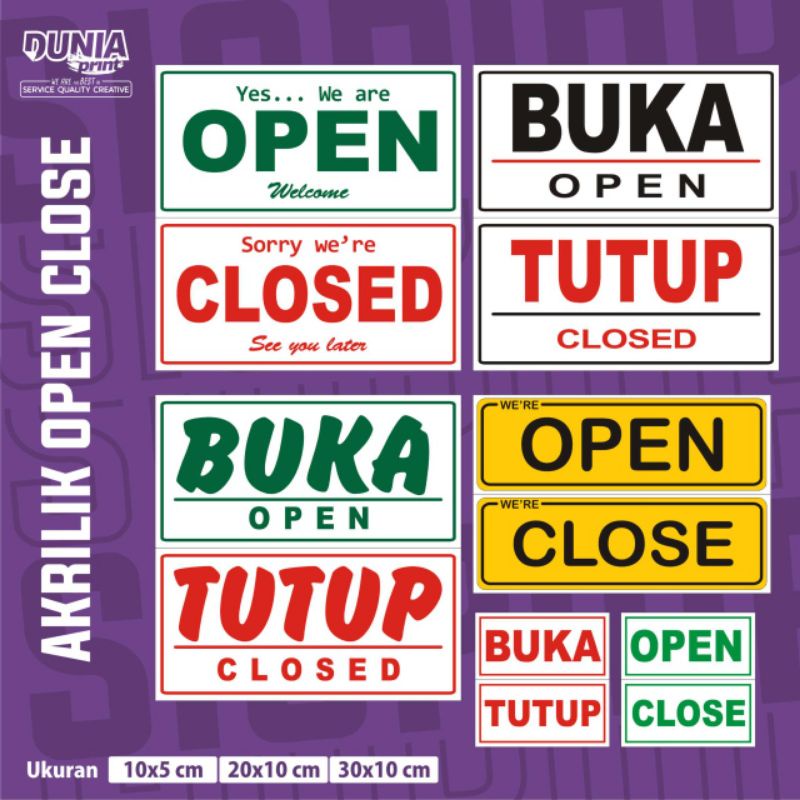 

SIGN LABEL SIGN BOARD ACRYLIC/AKRILIK OPEN CLOSED BUKA TUTUP KEREN