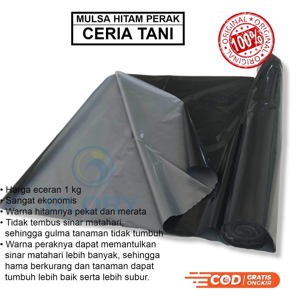 Plastik Mulsa Tanaman 1 Kilo-Plastik Hitam Perak Untuk Bedengan Tanaman Cabe Semangka Melon