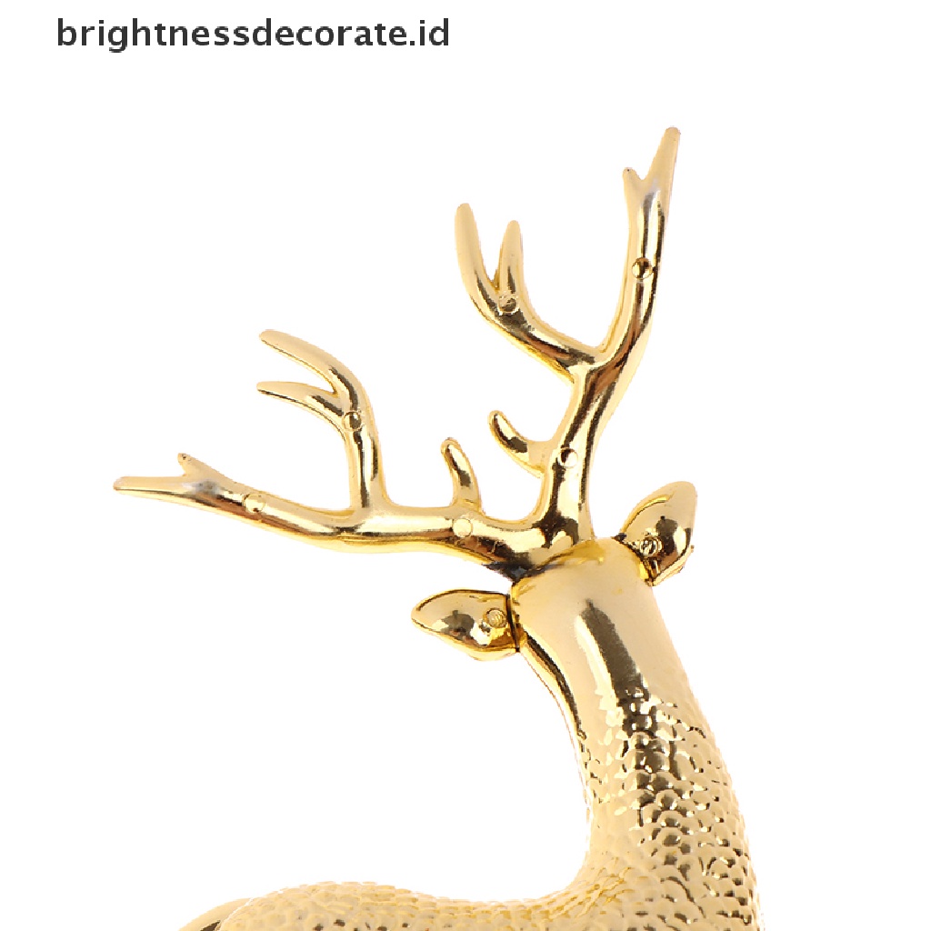 [Birth] 1pc Natal Elk Plastik Golden Cake Topper Dessert Dekorasi Hadiah Anak [ID]