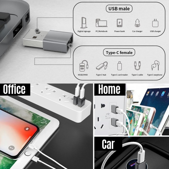 OTG Converter USB C Female to USB A Male Adapter Type C Converter