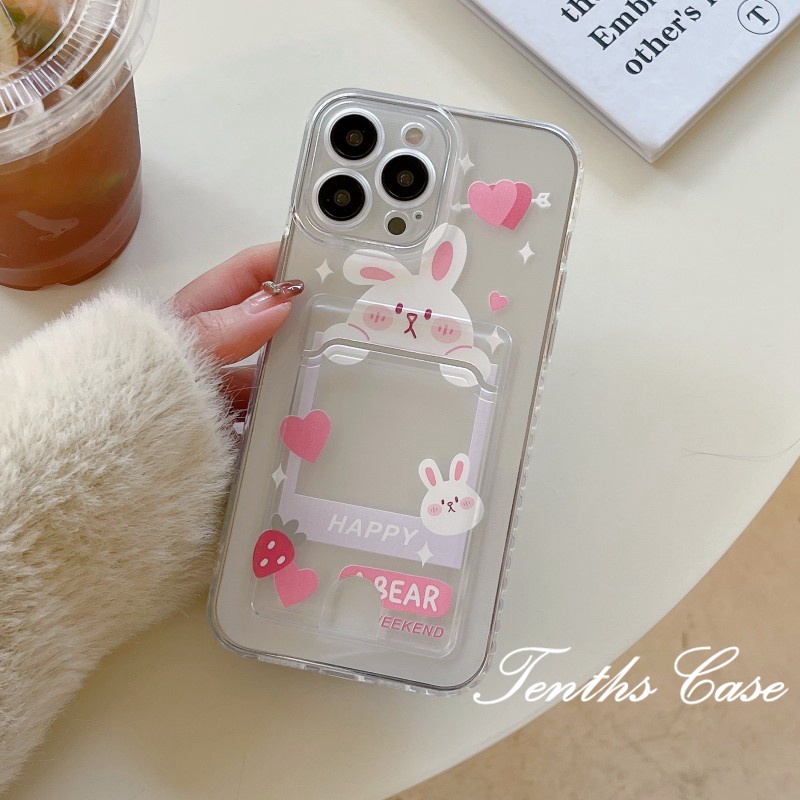 Realme C55 C35 C33 C31 C30 C25Y C21Y C20 C20A C12 C15 C11 10 9Pro+8 8i C15 5i 5s 6i Bear Rabbit Card Holder Handphone Cas Soft Cover