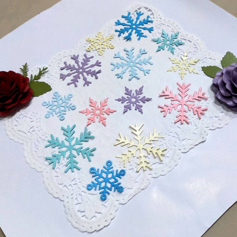 

8pcs Salju Snow Scrapbook / Mahar / Journal / Dies Cut / Paper Flower