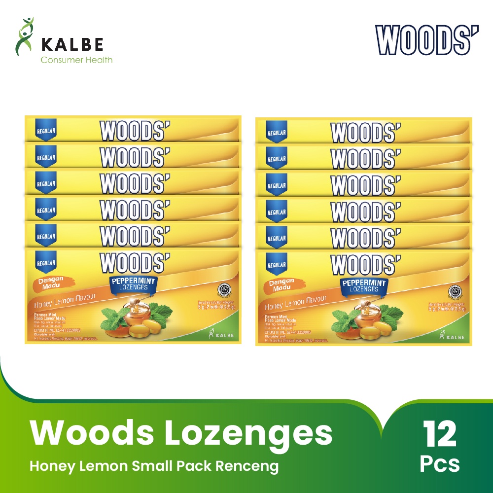 Woods Lozenges Honey Lemon Small Pack Renceng @12pcs