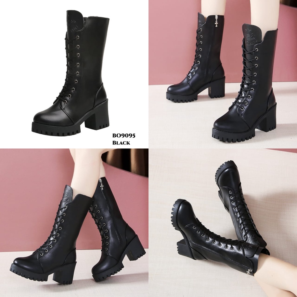WYN SEPATU BOOTS FLAT KOREA MODEL ELEGANT &amp; FASHIONABLE BO9095